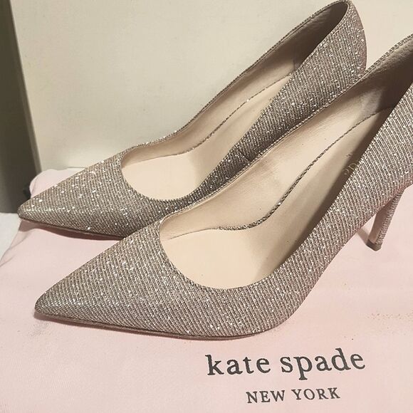 Kate Spade NY "Vivian" Pink Lurex Sparkly Pumps Sz.6.5 Ret $279 w/Dustbag & Box - Picture 12 of 16